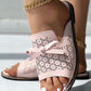 Hollow Out Bowknot Decor Slippers