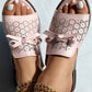 Hollow Out Bowknot Decor Slippers