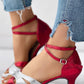 Ankle Strap Contrast Sequin Latin Dance Heels