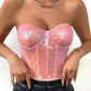 Allover Sequin Bandeau Corset Top