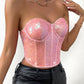 Allover Sequin Bandeau Corset Top