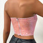 Allover Sequin Bandeau Corset Top