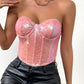 Allover Sequin Bandeau Corset Top