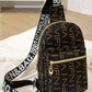 Letter Pattern Zipper Design Crossbody Shoulder Bag