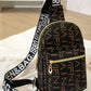 Letter Pattern Zipper Design Crossbody Shoulder Bag