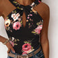 Floral Print Keyhole Neck Tank Top