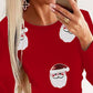 Christmas Santa Claus Pattern Contrast Sequin Bodycon Dress