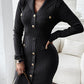 Button Decor Knit Sweater Dress