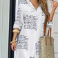 Letter Print Button Down Shirt Dress