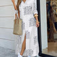 Letter Print Button Down Shirt Dress