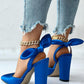 Bowknot Design Slingback Chunky Heel Pumps