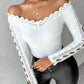 Off Shoulder Hollow Out Lace Top