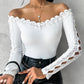 Off Shoulder Hollow Out Lace Top