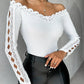 Off Shoulder Hollow Out Lace Top