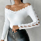Off Shoulder Hollow Out Lace Top