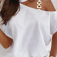 Metal Decor Cold Shoulder Top