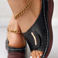 Peep Toe Hollow Out Wedge Slippers