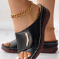 Peep Toe Hollow Out Wedge Slippers
