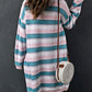 Striped Pocket Design Longline Knit Cardigan