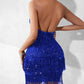 Allover Sequin Tassel Design Party Dress