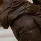 Long Sleeve Buttoned Puffer Coat With Belt