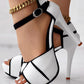 Colorblock Peep Toe Platform Pumps