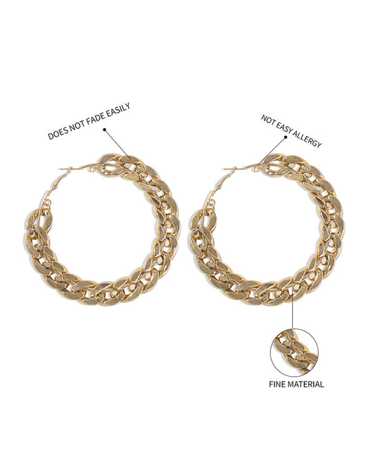 1Pair Chain Strap Hoop Earrings