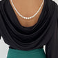 Padded Shoulder Lantern Sleeve Backless Beaded Strap Topbe