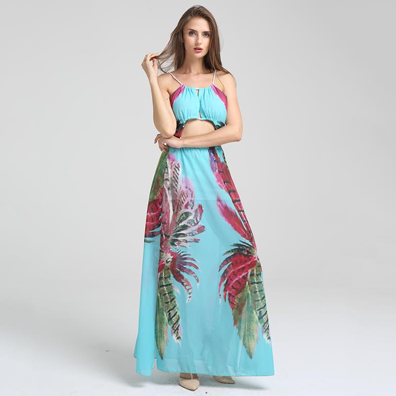 Bohemia Split Bandage Maxi Dress