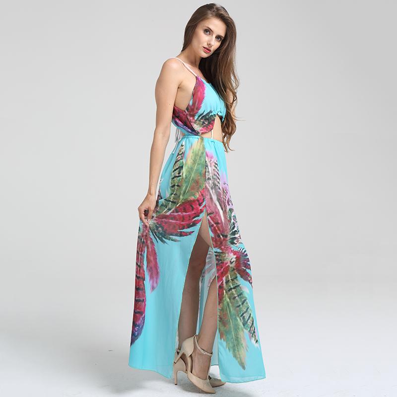 Bohemia Split Bandage Maxi Dress