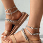 Double Strap Chain Decor Slippers