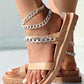 Double Strap Chain Decor Slippers