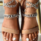 Double Strap Chain Decor Slippers