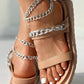 Double Strap Chain Decor Slippers