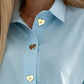 Heart Shaped Buttoned Long Sleeve Top