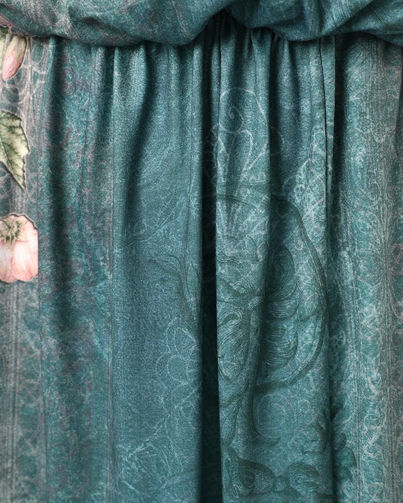 Floral Tribal Print Sleeveless Slit Casual Dress