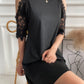 Round Neck Lace Plain Dress