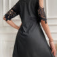 Round Neck Lace Plain Dress