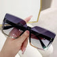 1Pair Vintage Large Trendy Rimless Shades Square Sunglasses
