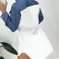 Denim Look Print Patchwork Buttoned Shirt Dress