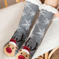 1Pair Christmas Reindeer Snowflake Cartoon Slogan Knit Thermal Socks