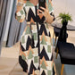 Geo Print Long Sleeve Asymmetrical Shirt Dress