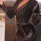Sequins Deep V Mini Bodycon Dress