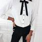 Tied Detail Buttoned Long Sleeve Top