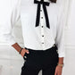 Tied Detail Buttoned Long Sleeve Top