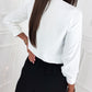 Tied Detail Buttoned Long Sleeve Top