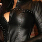 Studded PU Leather Shirt Dress