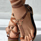 Toe Ring Buckled O ring Design Flat Sandals