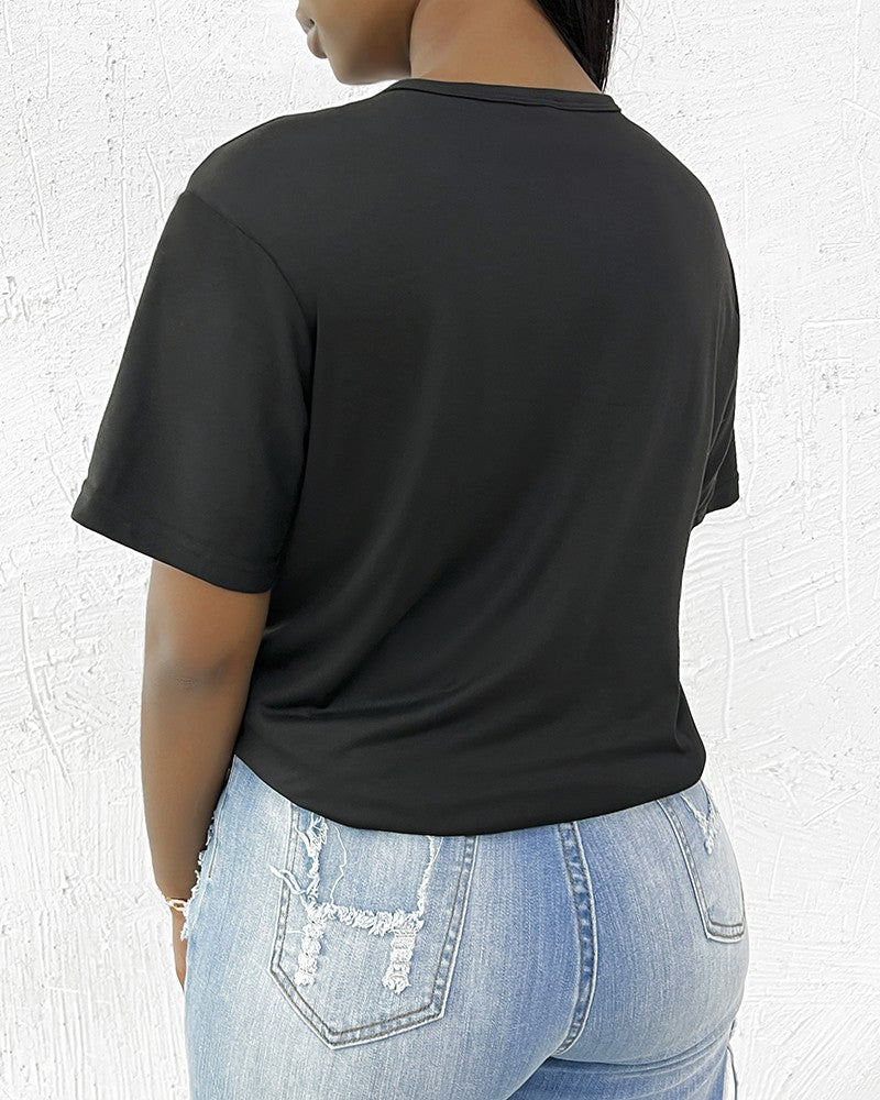 Nope Not Today Rhinestone Casual T shirt