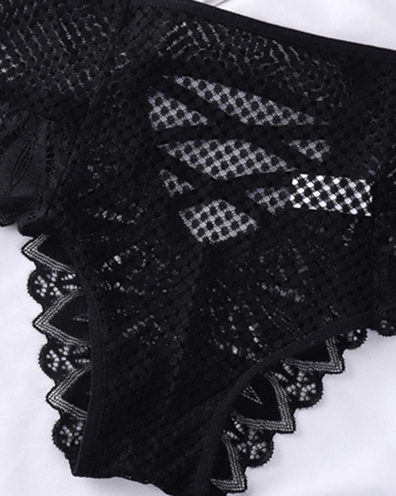 Crisscross Back Crochet Lace Panty